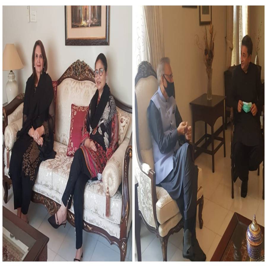 President Arif Alvi and First Lady Samina Alvi pays condolence to late Ayaz Mahmood’s family