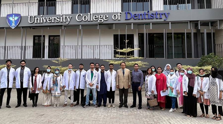 UCMD team holds oral health camps at 20 schools in Lahore 