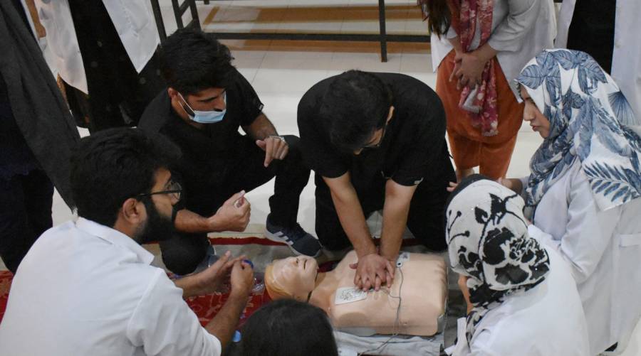 Basic life support workshop at HITEC IMS Dental College 