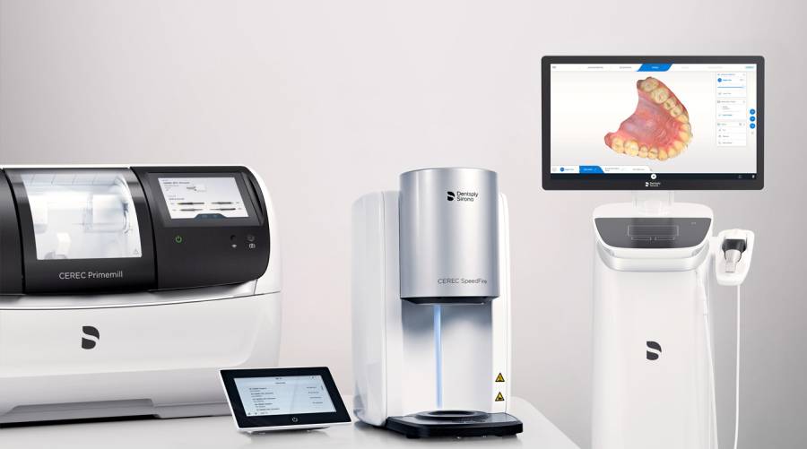 Primescan 2 intraoral scanner, awarded “Product of the Year” by ADF and “Best Innovation in Scanning” by iDD, alongside CEREC Primemill and Lucitone Print, recognized for excellence in digital dentistry.